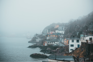 Coastal town with fog and humidity for to show potential degradation for lithium-ion batteries